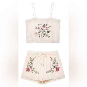 Floral Embroidered Cream top
